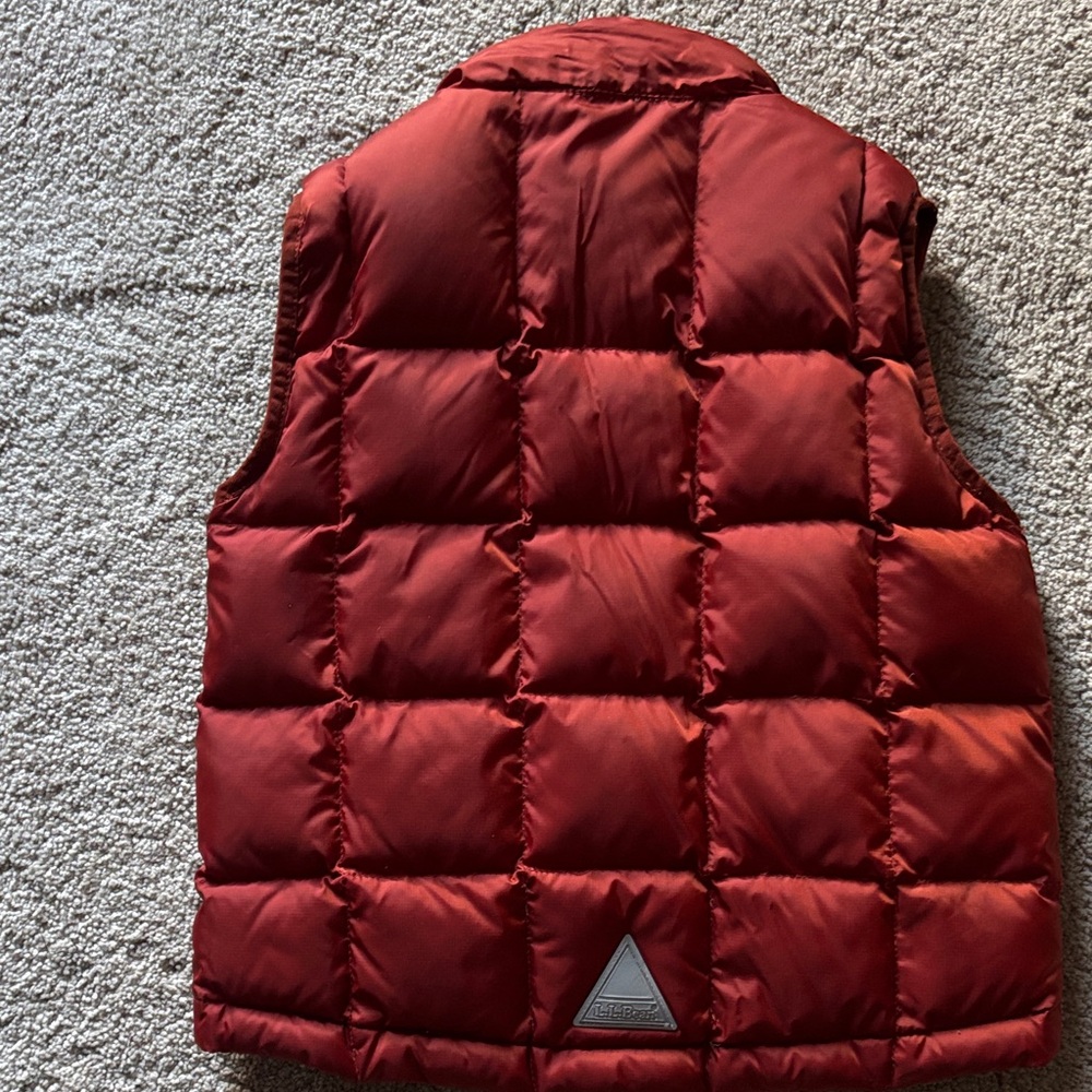 L.L. Bean Kids Burnt Orange/Red Down Puffer Vest - Picture 3 of 6